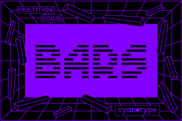 MultiType Rows Bars: A Pixelated Display Font for Modern Marketing