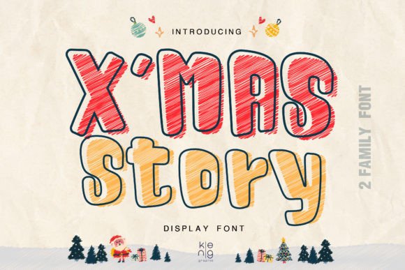 Xmas Story Font: A Punchy Cartoon Display for Makers